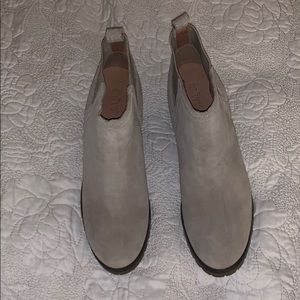 gray suede booties